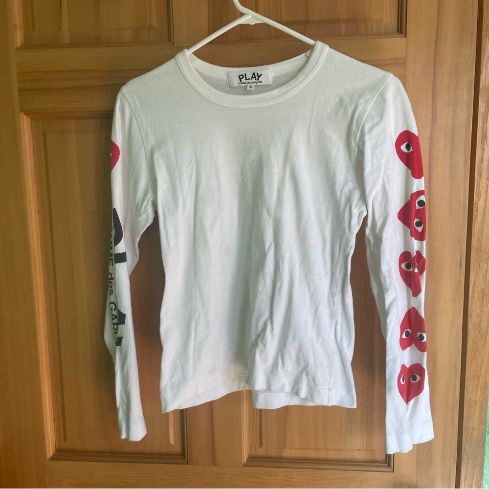 Comme des Garcons PLAY White Long Sleeve Tee